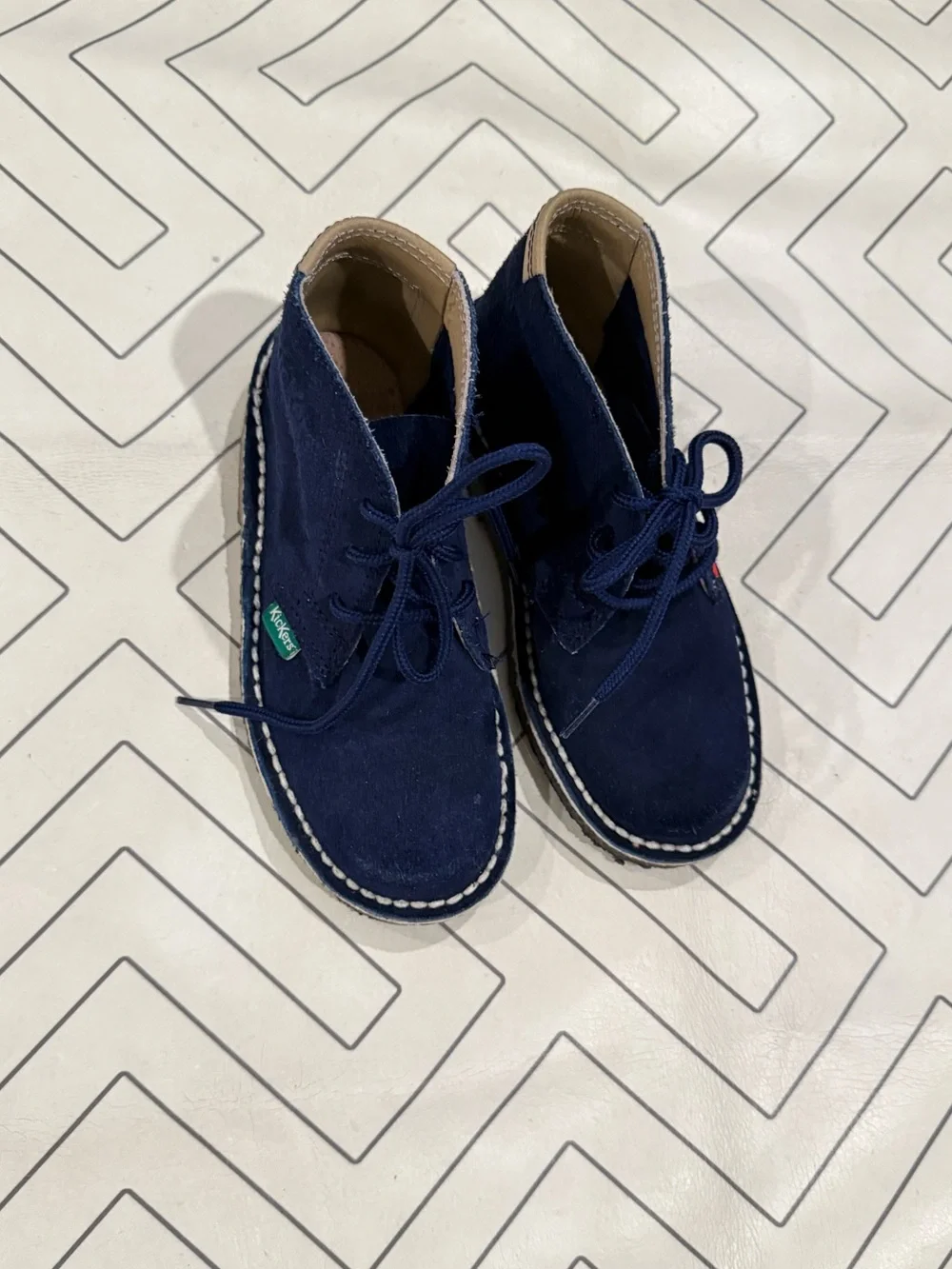 Kickers Navy Suede Lace-Up Boots